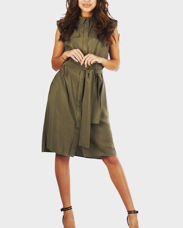 Drykorn summer dress army green.